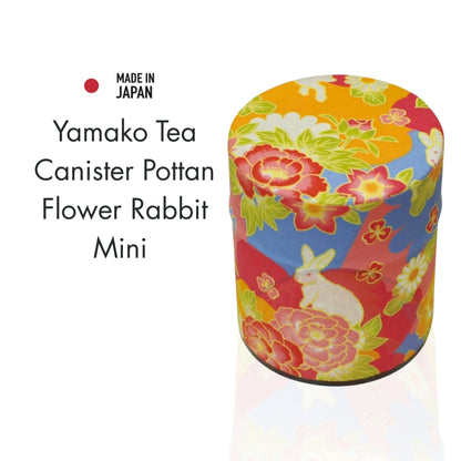 Yamako Tea Canister Pottan Flower Rabbit Mini Made in Japan 792610