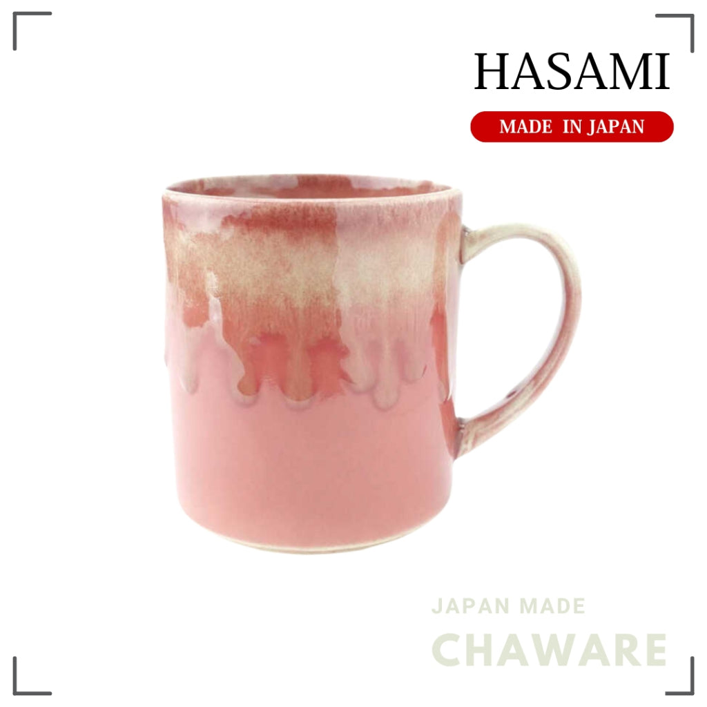 Hasami Folk Design Tall Mug Edge Glaze Japanese Ceramic Coffee Cup Made in Japan