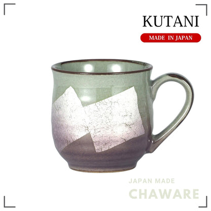 Kutani Ware Mug – Silver Accent Kyoto Purple Design | Made in Japan