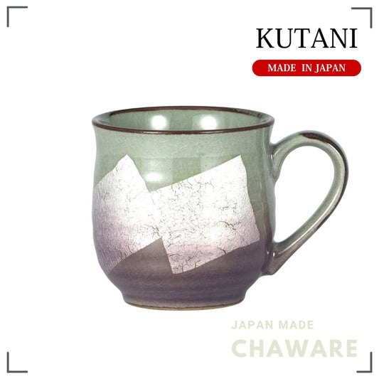 Kutani Ware Mug – Silver Accent Kyoto Purple Design | Made in Japan