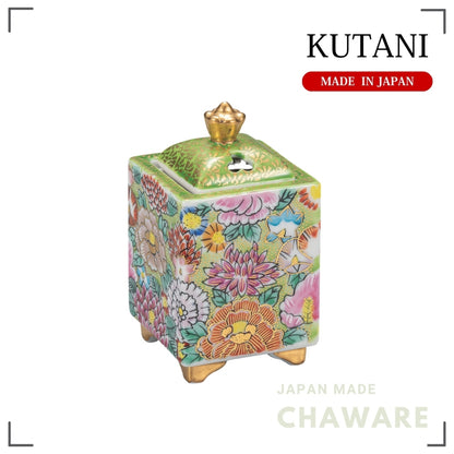Kutani Ware Mini Incense Burner 3.2in – Real Gold Flower by Taishi Kiln | Made in Japan