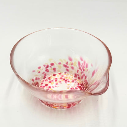 Matsugaoka Glass Katakuchi Matcha Bowl (Sumomo) Handmade Japanese Tea Ceremony Glassware 380cc