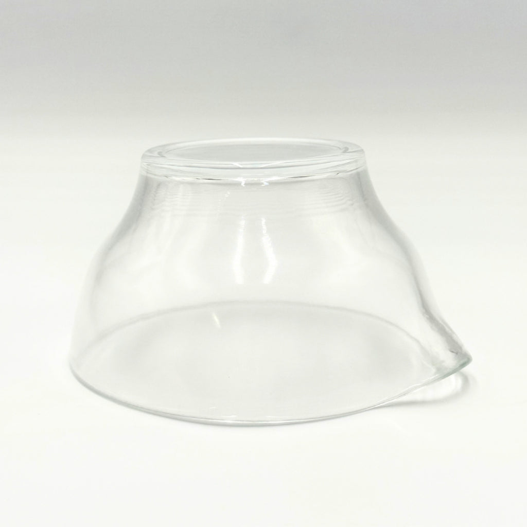 Matsugaoka Glass Katakuchi Matcha Bowl Clear | Handmade Japanese Tea Ceremony Chawan 380cc