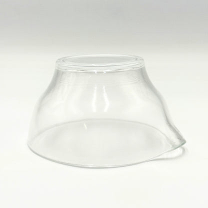 Matsugaoka Glass Katakuchi Matcha Bowl Clear | Handmade Japanese Tea Ceremony Chawan 380cc