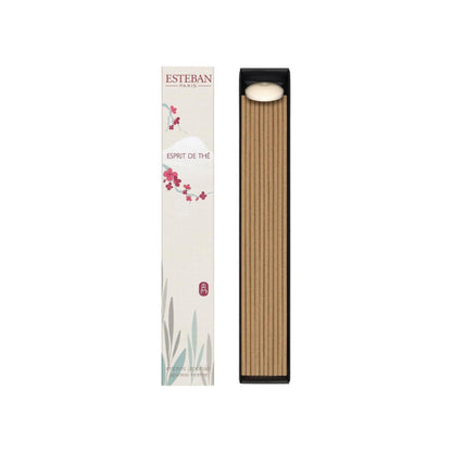 Esteban Esprit de Thé Stick - 40 Sticks with Incense Holder, Made in Japan