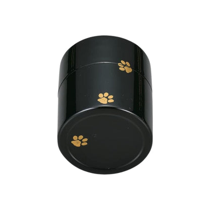 Nakatani Brothers Co. "Yamanaka Lacquerware" Durable Mini Tea Caddy (Black with Inner Lid) Temari Cat 36-4111
