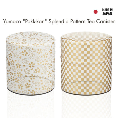Yamaco "Pokk-kan" Splendid Pattern Tea Canister S 9x 8x 9 cm