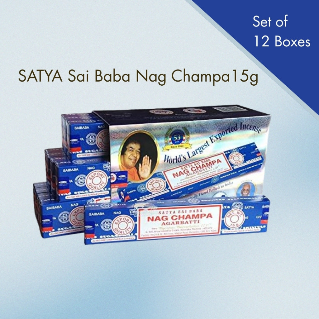 SATYA Sai Baba Nag Champa 15g Set of 12 Boxes