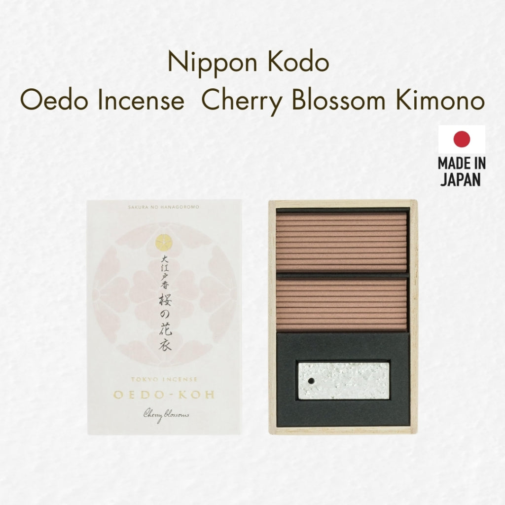 Nippon Kodo - Oedo Incense, Cherry Blossom Kimono, 60 sticks with incense holder included.