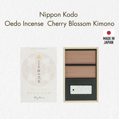 Nippon Kodo - Oedo Incense, Cherry Blossom Kimono, 60 sticks with incense holder included.