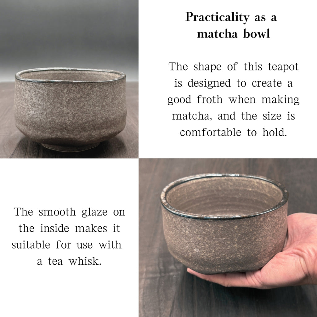 Matcha Bowl Silver Crystal Glaze – Japanese Chawan, Minoyaki Tea Cup, Made in Japan