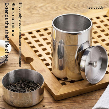 Liroyal Tea Canister Storage Container 400ml Canister for Tea, Coffee, and Black Tea, Stainless Steel, Good Sealing, Light Blocking, Preserves Freshness, Dishwasher Safe, Gift