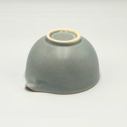 Japanese Mino Ware Green Crystal Katakuchi Matcha Bowl Handcrafted Ceramic Tea Bowl Made in Japan