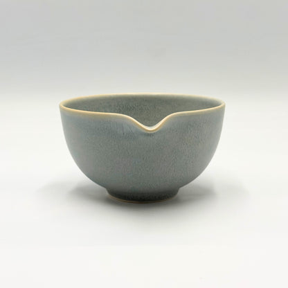 Japanese Mino Ware Green Crystal Katakuchi Matcha Bowl Handcrafted Ceramic Tea Bowl Made in Japan