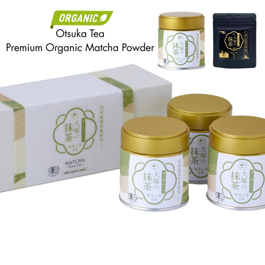 Otsuka Tea Premium Organic Matcha Powder - Authentic Japanese, Additive-Free, Pesticide-Free (Various Sizes)