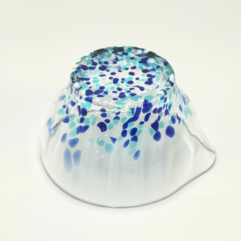 Matsugaoka Glass Katakuchi Matcha Bowl (Umi), Handmade in Japan, 380cc, Tea Ceremony
