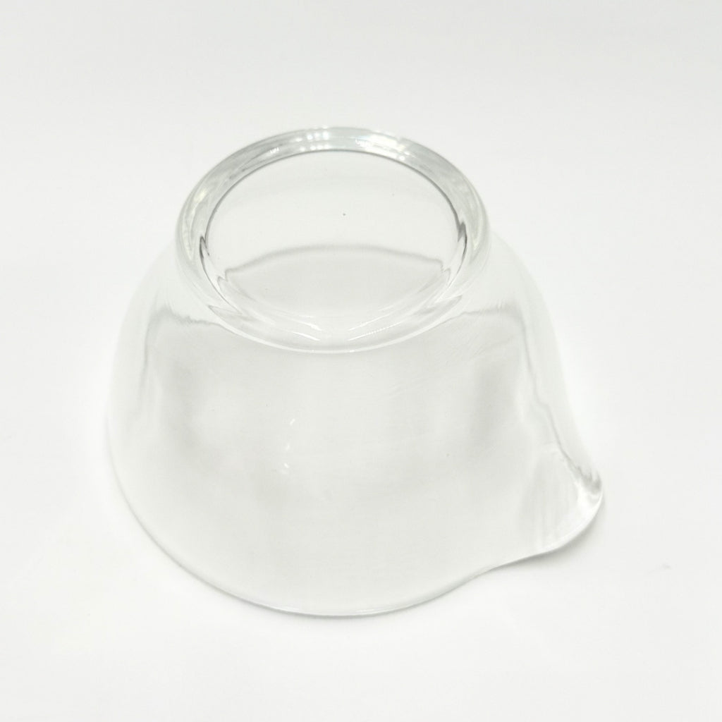 Matsugaoka Glass Katakuchi Matcha Bowl Clear | Handmade Japanese Tea Ceremony Chawan 380cc