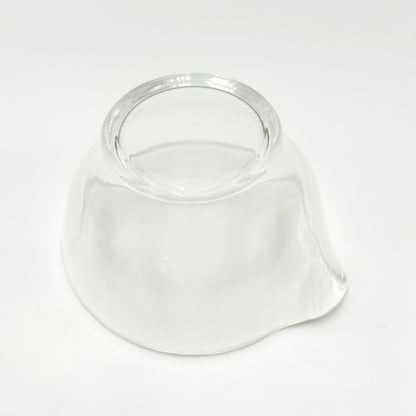 Matsugaoka Glass Katakuchi Matcha Bowl Clear | Handmade Japanese Tea Ceremony Chawan 380cc