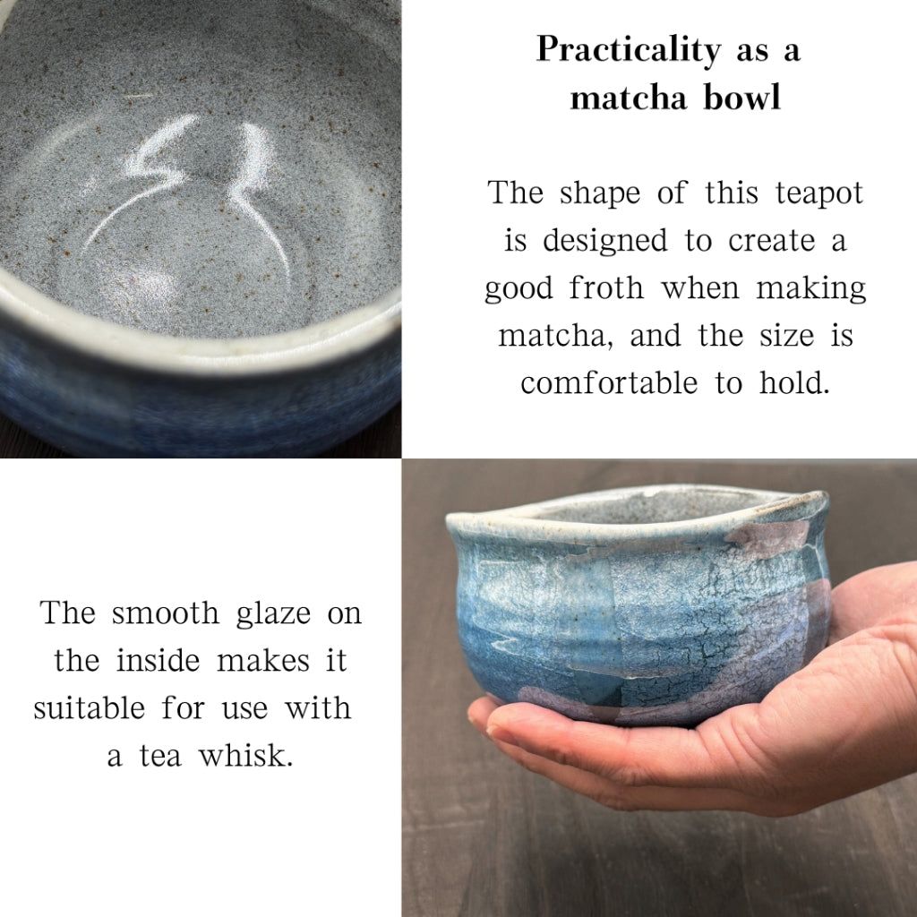 Matcha Bowl Silver Flower Kutani – Japanese Chawan, Traditional Kutani-yaki Tea Cup, Made in Japan