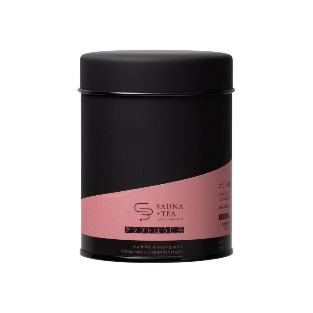 CHABAKKA TEA PARKS SAUNA + TEA Hojicha Leaf Tea 50g - Craft Roasted Green Tea in Tin Can
