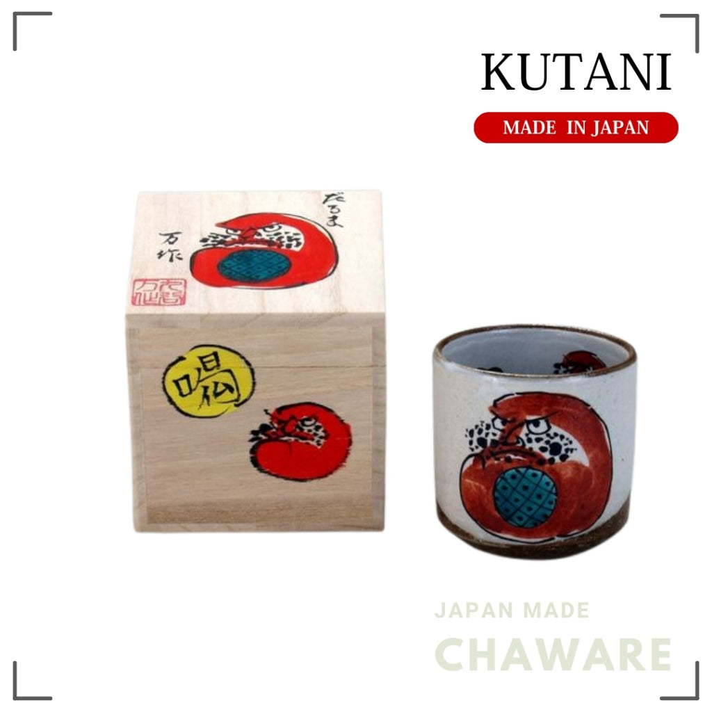 Kutani Ware Colorful Cup Daruma by Kutani Mansaku | Made in Japan