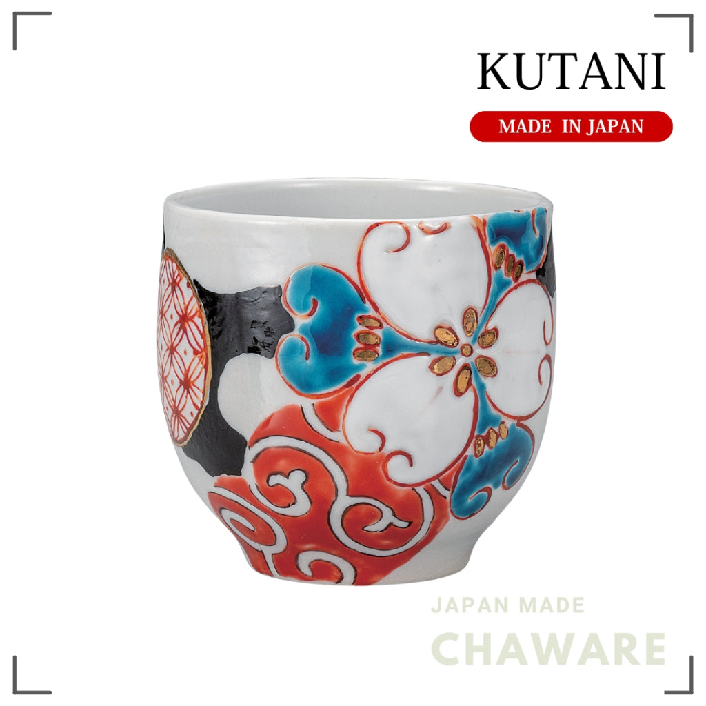 Kutani Ware Yunomi – Irohana Design by Takeshi Sato | Made in Japan