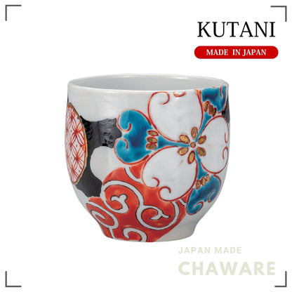 Kutani Ware Yunomi – Irohana Design by Takeshi Sato | Made in Japan