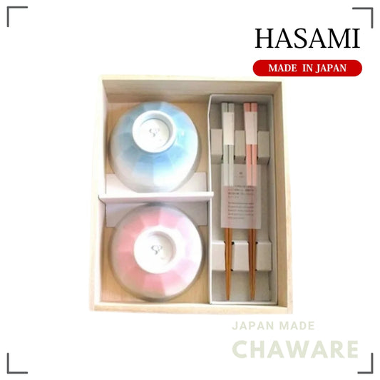 hitoishi WAN Set BU/PK Rice Bowl & Chopsticks Japanese Tableware Gift Made in Japan