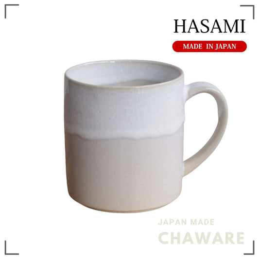 Hasami Tall Mug 350ml Blue Folk Design Large Coffee Cup Japanese Ceramic Made in Japan