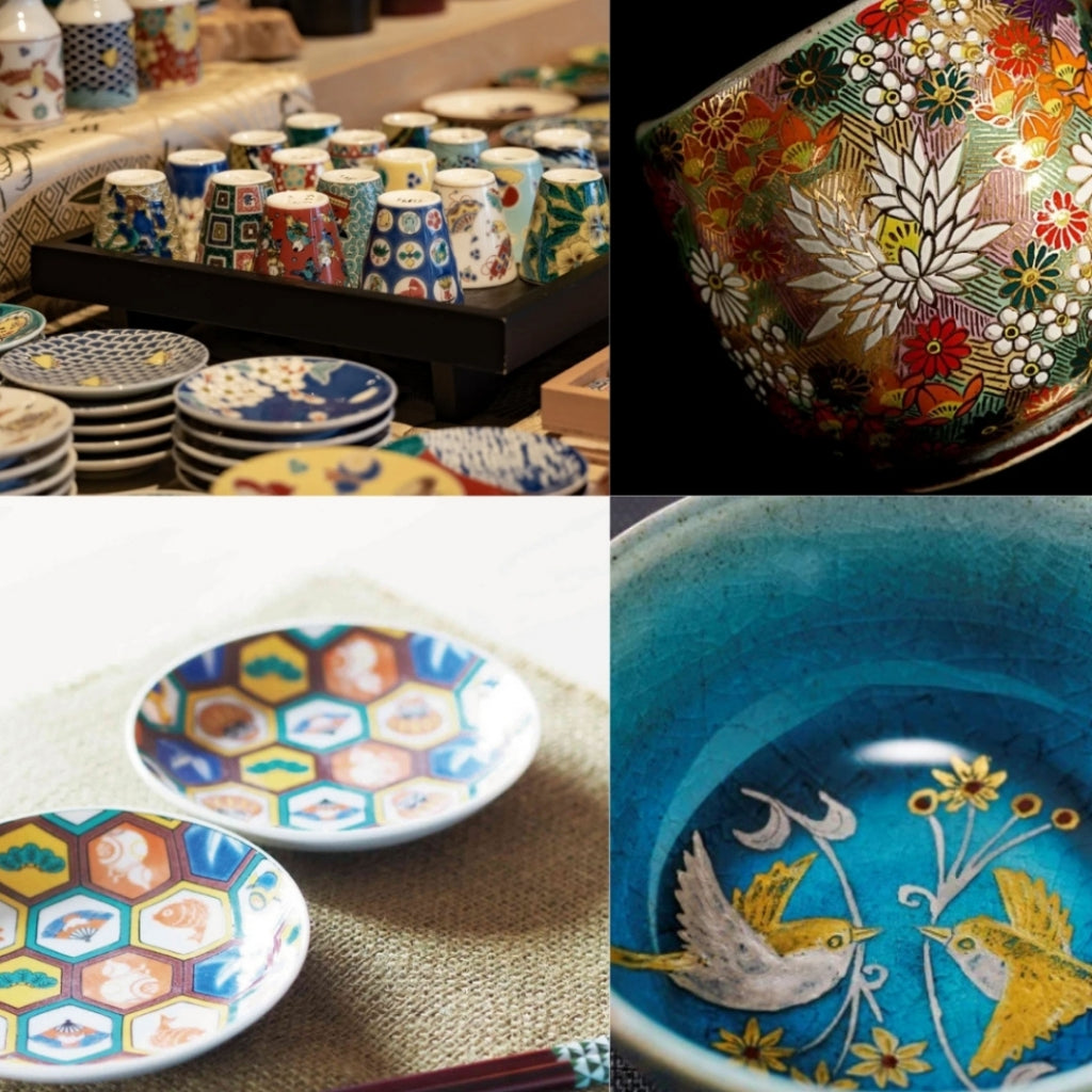 Kutani Ware Colorful Cup Camellia by Hideyoshi Sakai | Made in Japan