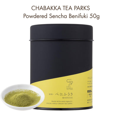 CHABAKKA TEA PARKS Powdered Sencha Benifuki 50g - Ushino Powdered Green Tea in Can