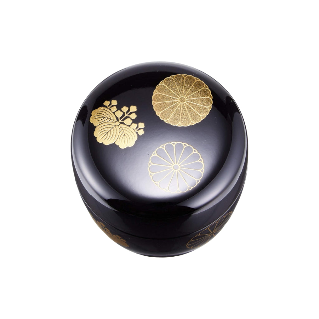 Nakaya Brothers Co. Yamanaka Lacquerware 2.2 Natsume (with inner lid) Black Kodaiji Maki-e 33-4805 and Red Kodaiji Maki-e 33-4804