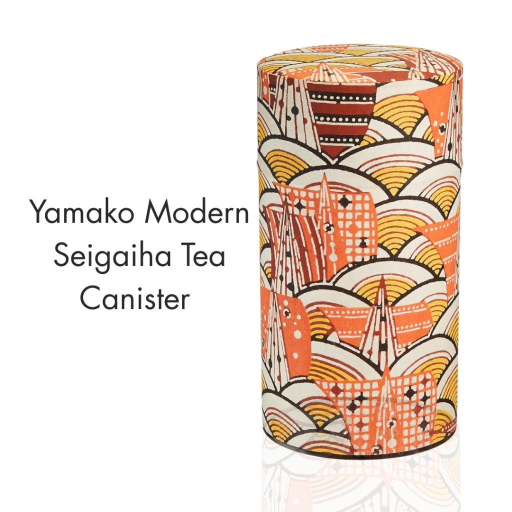 Yamako Modern Seigaiha Tea Canister - Haikara-san L Size 88093