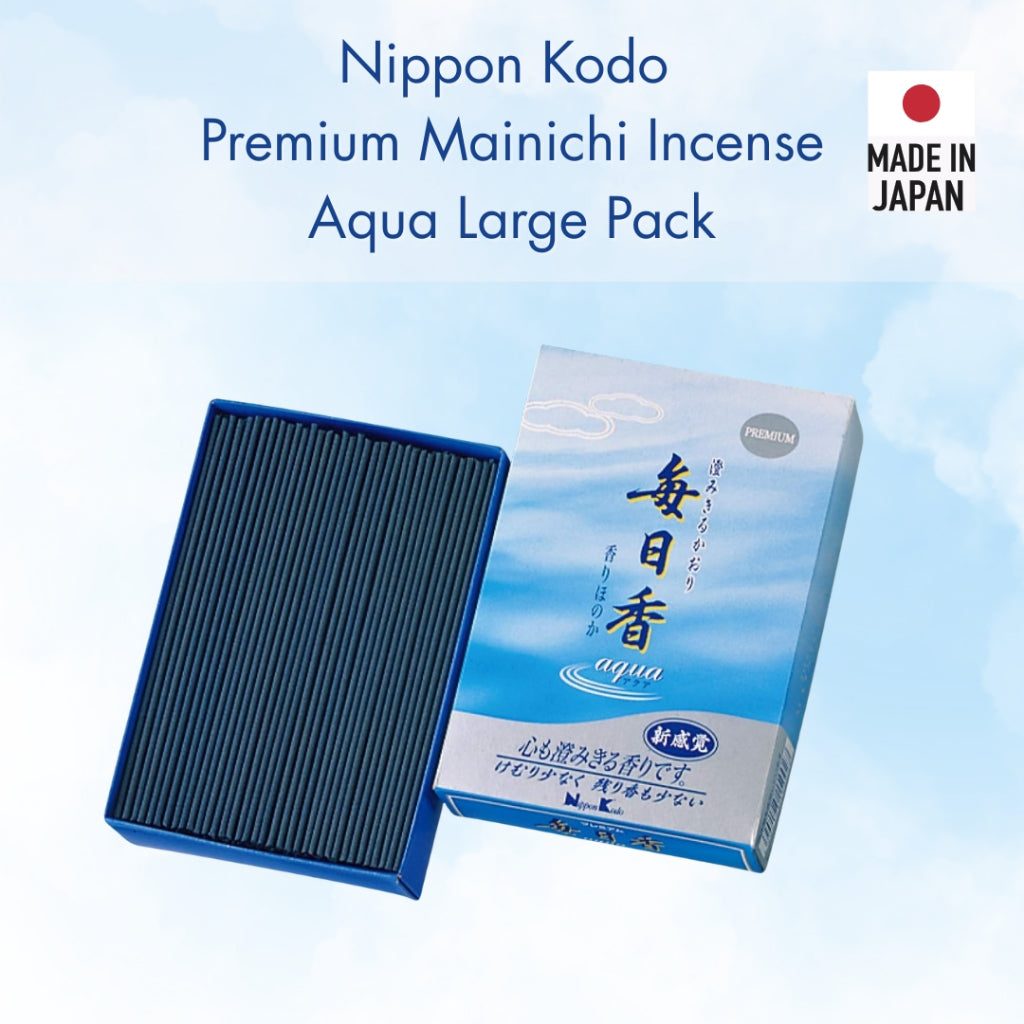 Nippon Kodo Premium Mainichi Incense Aqua Large Pack Approximately 190g Japanese Incense  Made in Japan Low Smoke