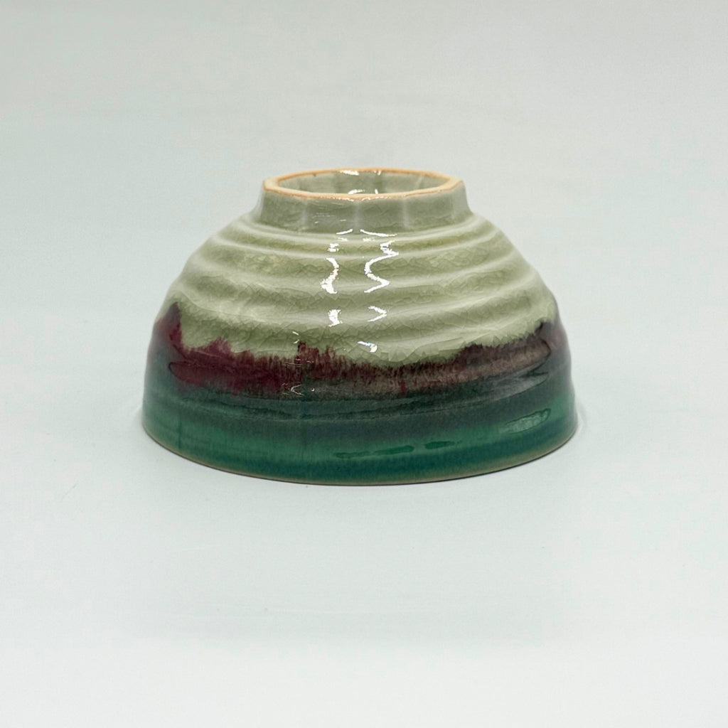 Japanese Matcha Bowl Shinsha Red Glaze Chawan Ceramic Tea Cup 12.7cm Made in Japan