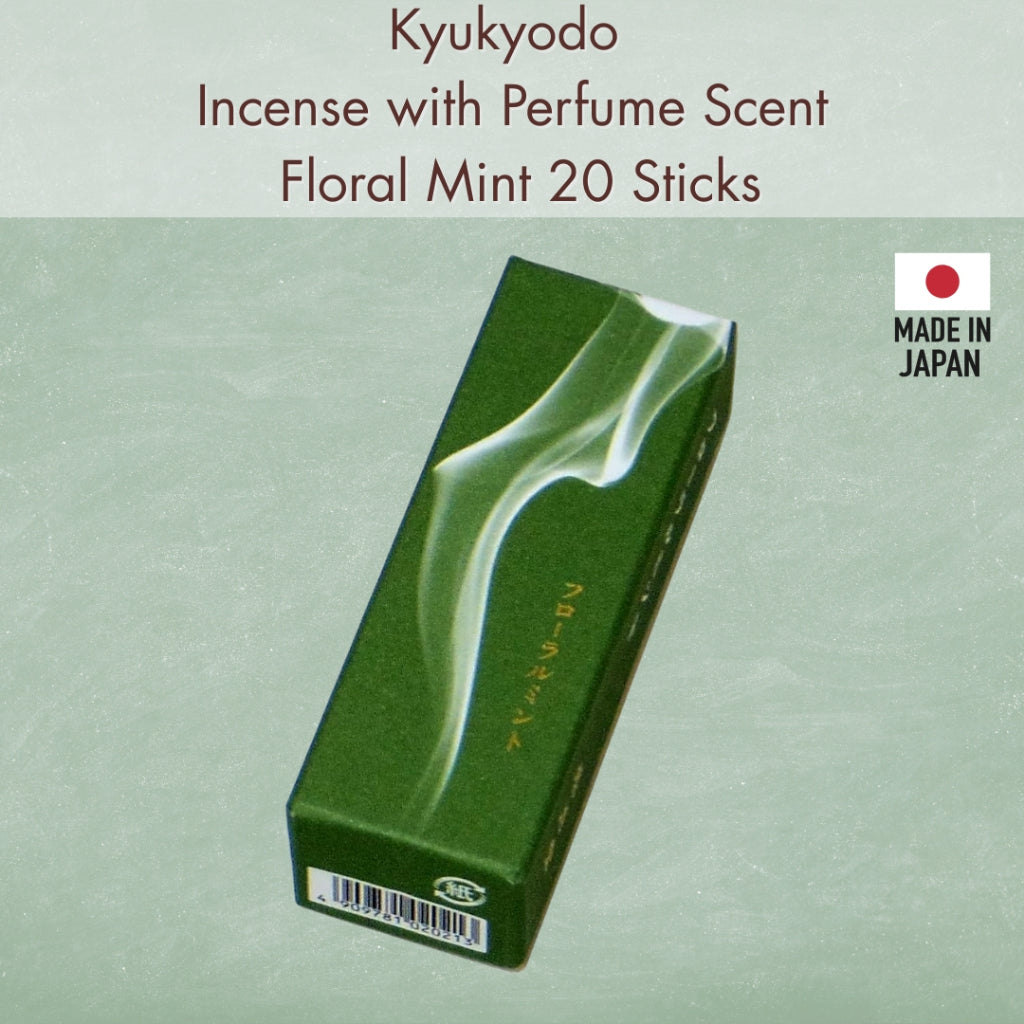 Kyukyodo Incense with Perfume Scent, Floral Mint, 20 Sticks, 6cm