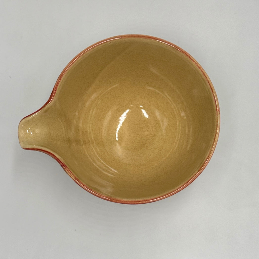 Hasami Ware Japanese Katakuchi Bowl Red Floral Porcelain Sake Pourer 320cc Handcrafted Tableware