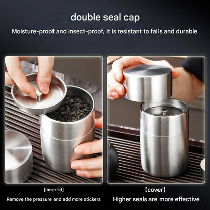 Liroyal Tea Canister Storage Container 400ml Canister for Tea, Coffee, and Black Tea, Stainless Steel, Good Sealing, Light Blocking, Preserves Freshness, Dishwasher Safe, Gift