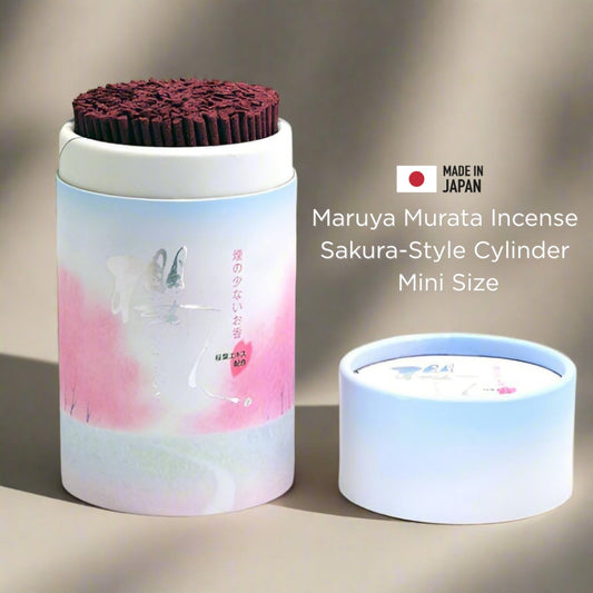 Maruya Murata Incense Sakura-Style Cylinder Mini Size with Cherry Leaf Extract 90g