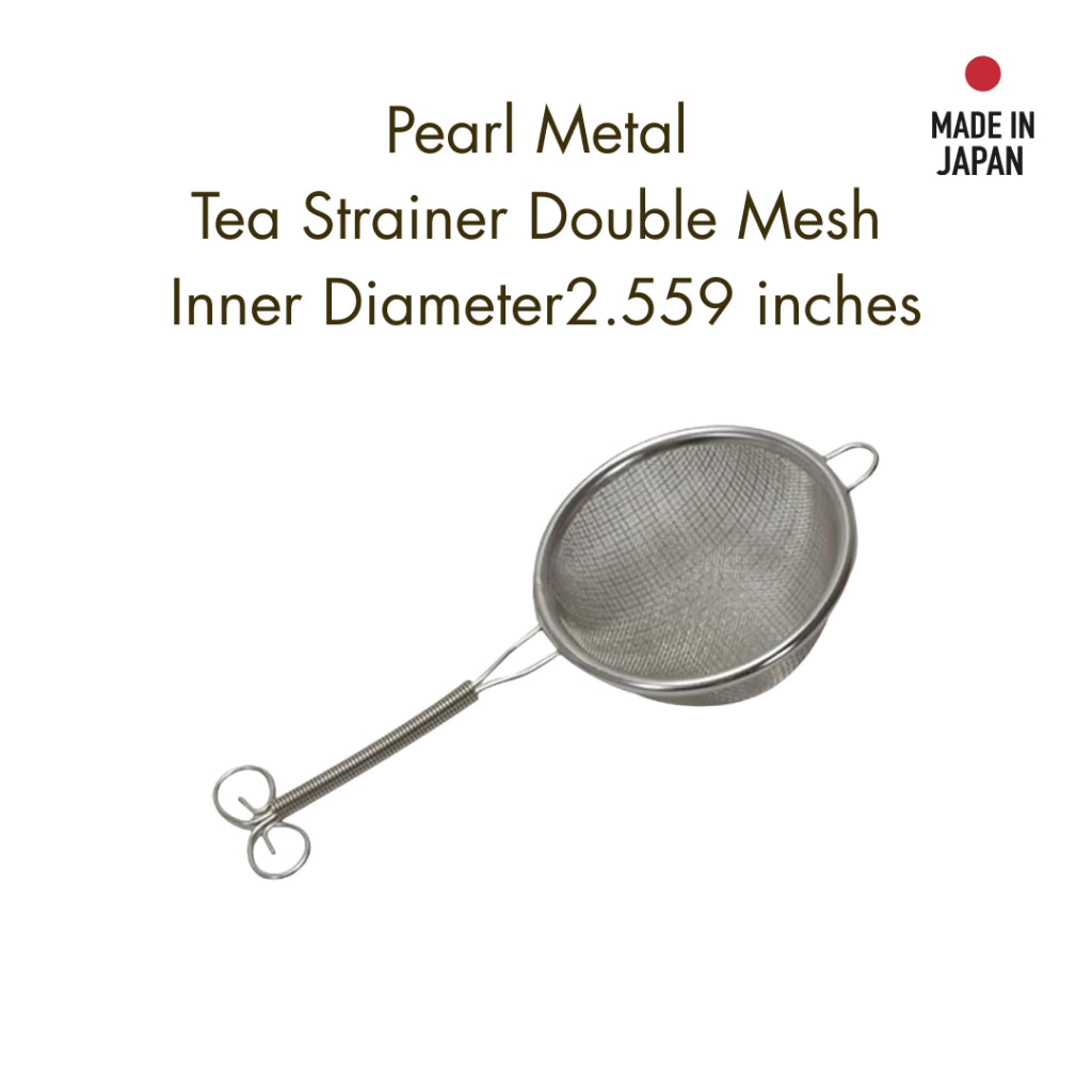 Pearl Metal Tea Strainer Double Mesh Inner Diameter 6.5cm with Handle for Tea, Japanese Tea, Green Tea, Dishwasher Safe,