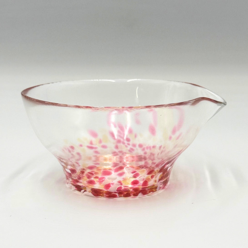 Matsugaoka Glass Katakuchi Matcha Bowl (Sumomo) Handmade Japanese Tea Ceremony Glassware 380cc