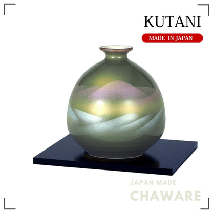 Kutani Ware Single Flower Vase 4.5in – Colorful Mountain Range Design | Made in Japan