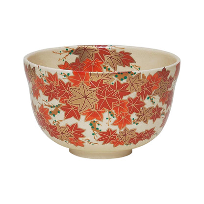 Miyachi Eikou Matcha Bowl White Size: Diameter 12.4 cm x Height 7.8 cm Kinkei Maple Comes in a Decorative Box
