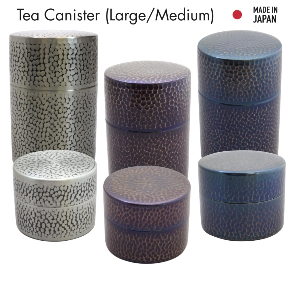 Shinkodo Made in Japan Pure Copper Tea Canister (Large/Medium) with Hammered Finish and Gift Wrapping Available