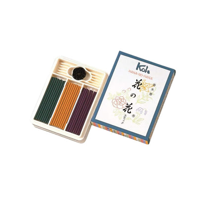 Nippon Kodo Perfumed Incense Sticks - Floral Scent, 36 sticks with holder, dimensions: 74mm x 18mm x 96mm.