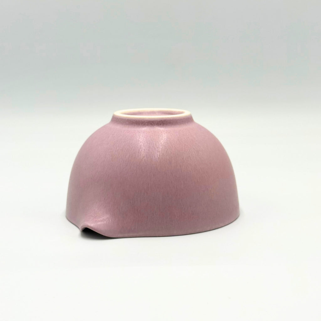 Japanese Mino Ware Purple Crystal Katakuchi Matcha Bowl Handcrafted Ceramic Tea Bowl Made in Japan