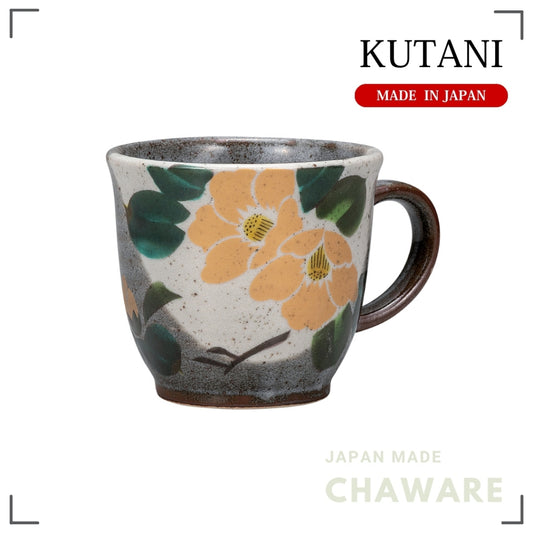 Kutani Ware Mug – Gold Camellia Design | Made in Japan