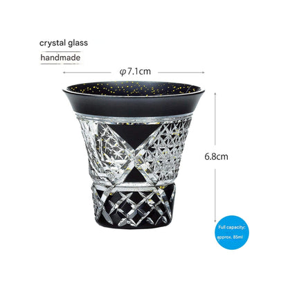 Yachiyo Kiriko Sumi-colored Cup (Haidachi Pattern)