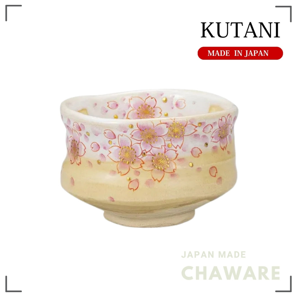 Kutani Ware Matcha Bowl Gold Cherry Blossom Design | Made in Japan
