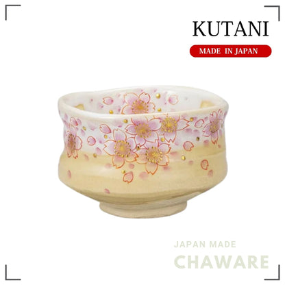 Kutani Ware Matcha Bowl Gold Cherry Blossom Design | Made in Japan